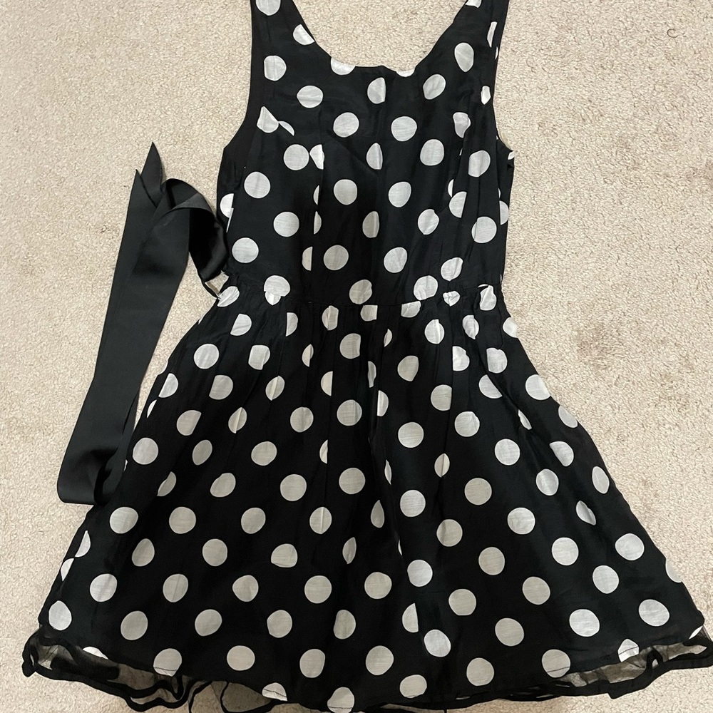 Polka Dot Dress with Sash Belt